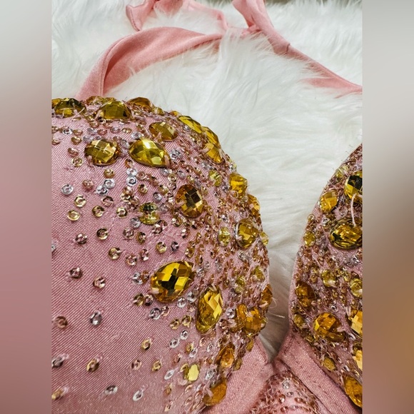 Rare Discontinued Crystal Pink Bombshell Victorias Secret Swim top - Picture 4 of 14